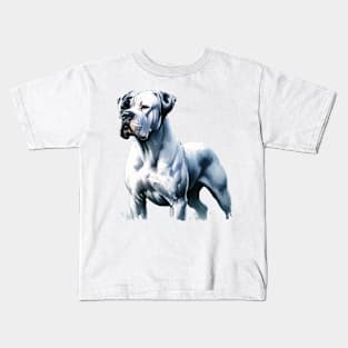 Dogo Argentino Watercolor - Beautiful Dog Kids T-Shirt